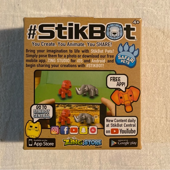 -StikBot Safari Pets StikLion Grey Figure - Picture 2 of 2